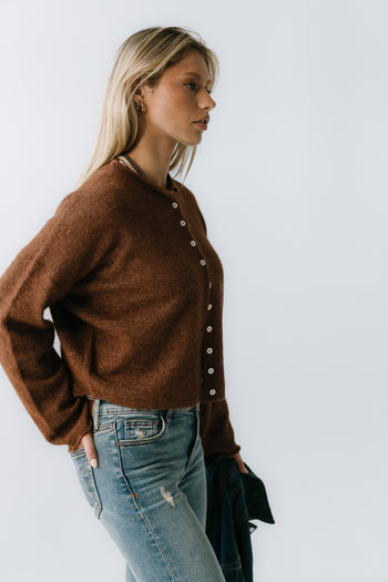 Maci Cardigan in Brown - FINAL SALE