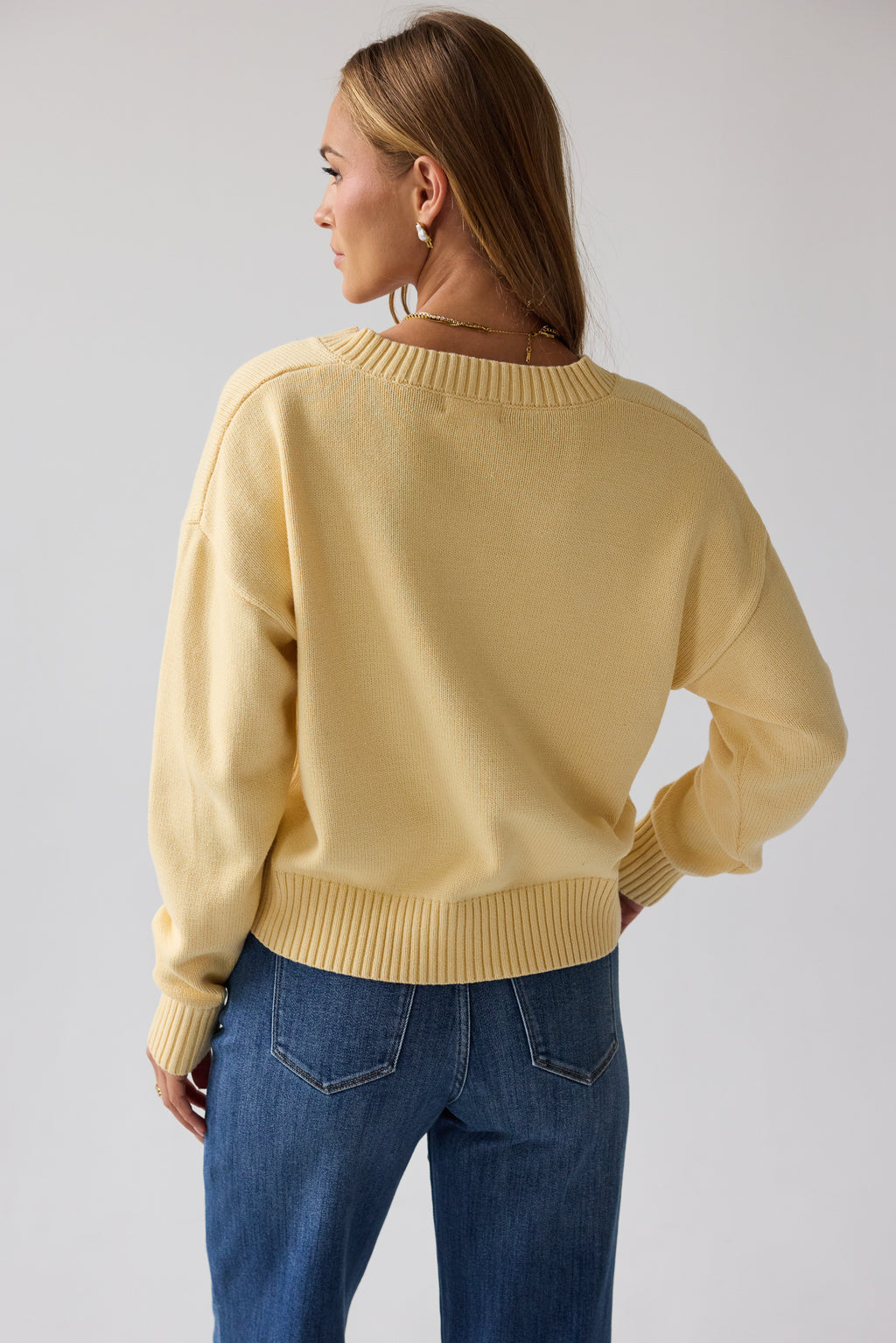 Adella Knit Sweater in Yellow - FINAL SALE