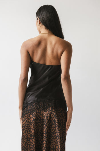 Pura Lace Trim Tube Top in Black - FINAL SALE