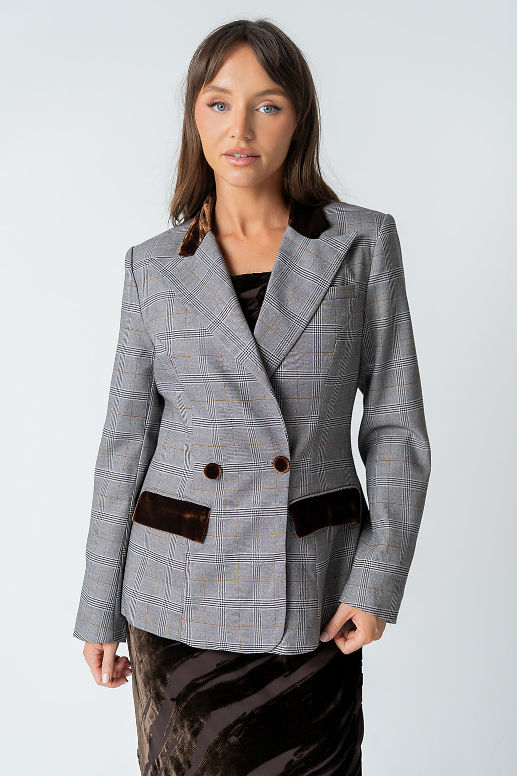 Nona Mixed Media Blazer - FINAL SALE