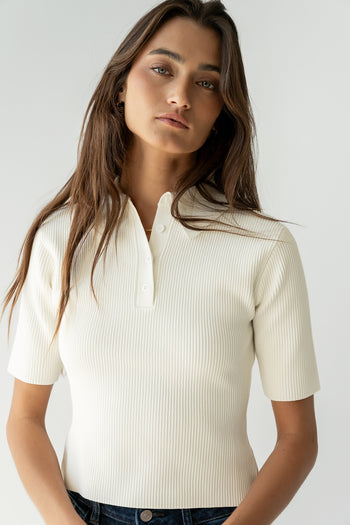 Cami Ribbed Sweater in Cream - FINAL SALE