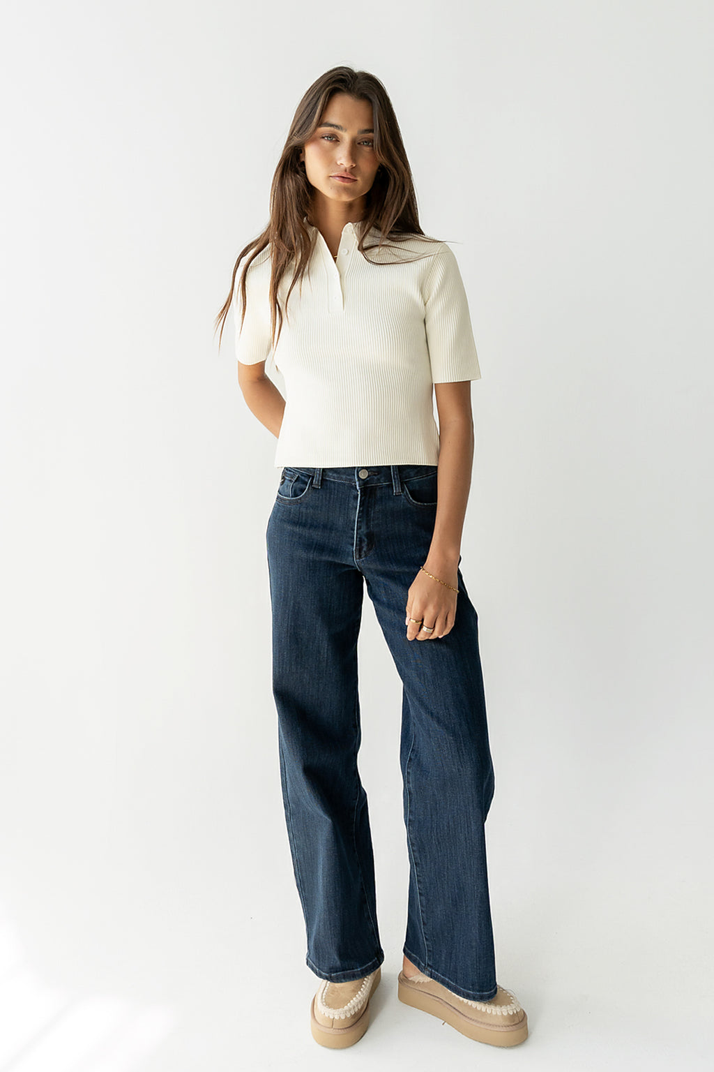 Cami Ribbed Sweater in Cream - FINAL SALE