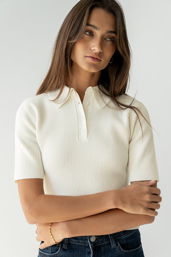 Cami Ribbed Sweater in Cream - FINAL SALE