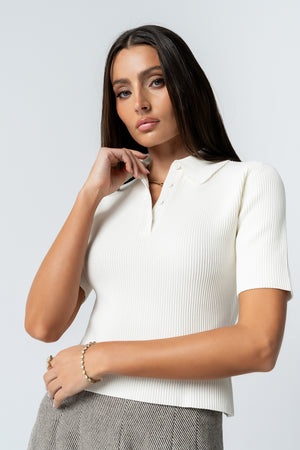Cami Ribbed Sweater in Cream - FINAL SALE