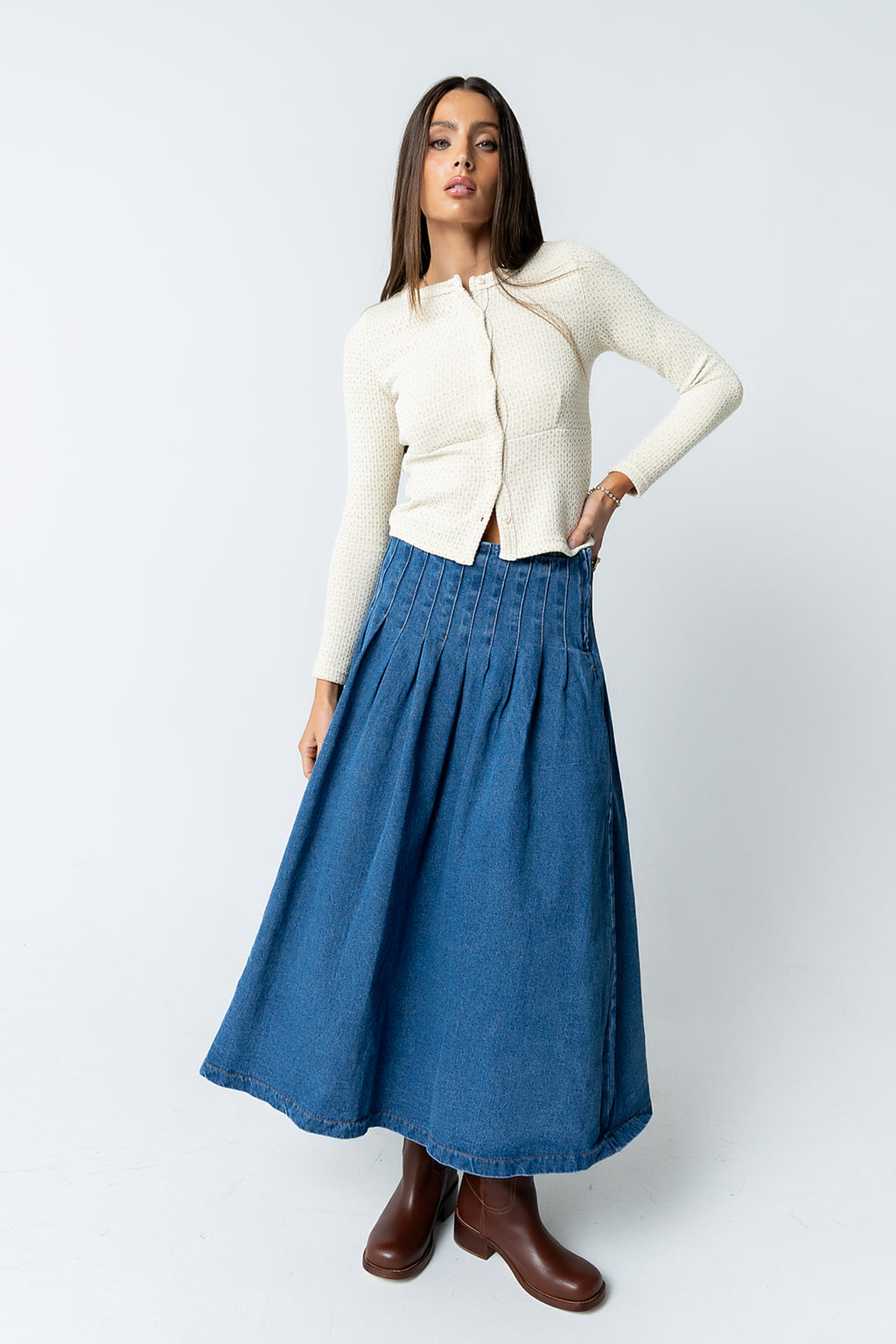Lola Denim Midi Skirt - FINAL SALE