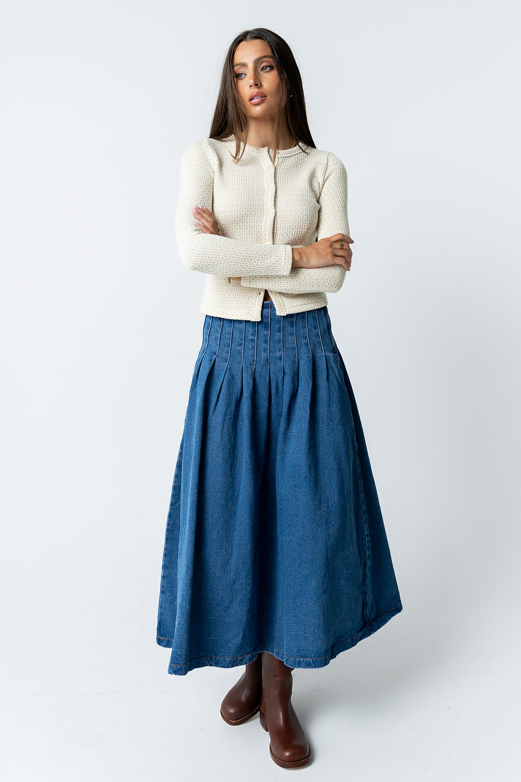 Lola Denim Midi Skirt - FINAL SALE