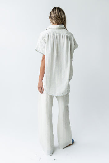 Belen Striped Wide Leg Pants in Denim Blue - FINAL SALE