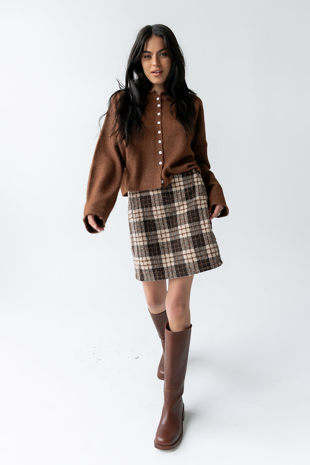 Maci Cardigan in Brown - FINAL SALE