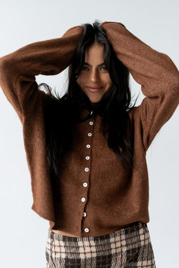 Maci Cardigan in Brown - FINAL SALE