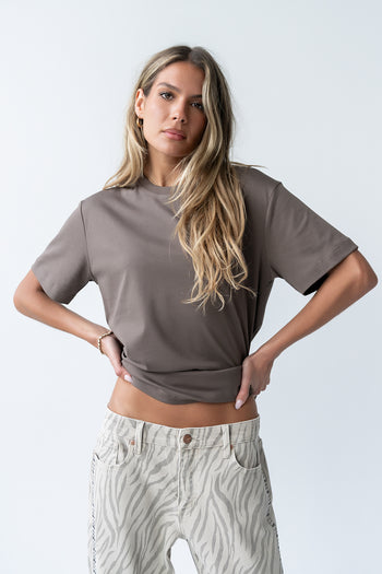 Chance Tee in Brown - FINAL SALE