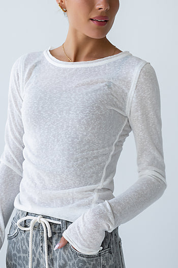 Mason Sheer Top in White - FINAL SALE