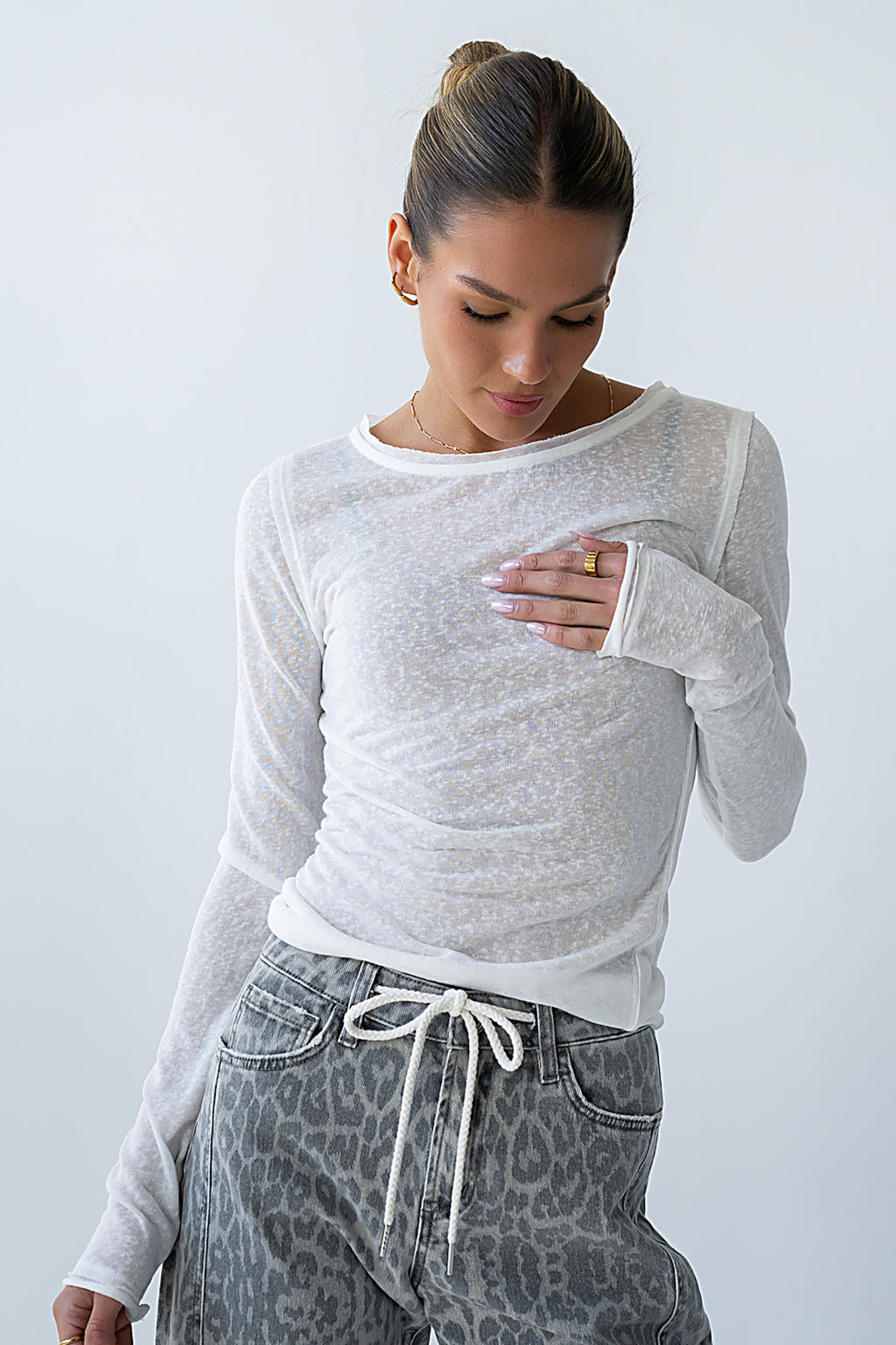 Mason Sheer Top in White - FINAL SALE