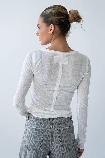Mason Sheer Top in White - FINAL SALE