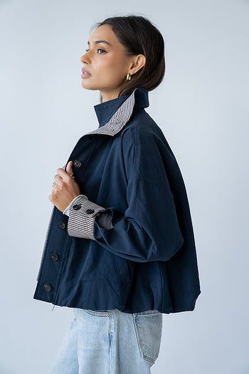 PREORDER - Colette Oversized Trench Jacket in Navy