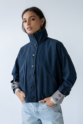 PREORDER - Colette Oversized Trench Jacket in Navy