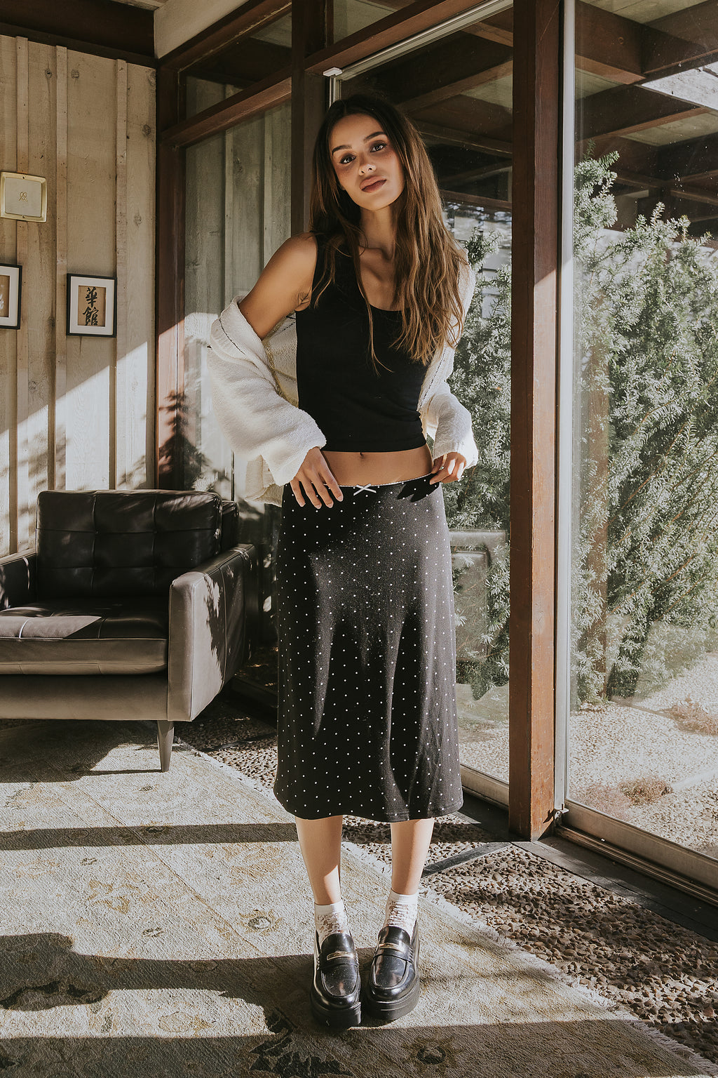 Jordyn Polka Dot Skirt in Black - FINAL SALE