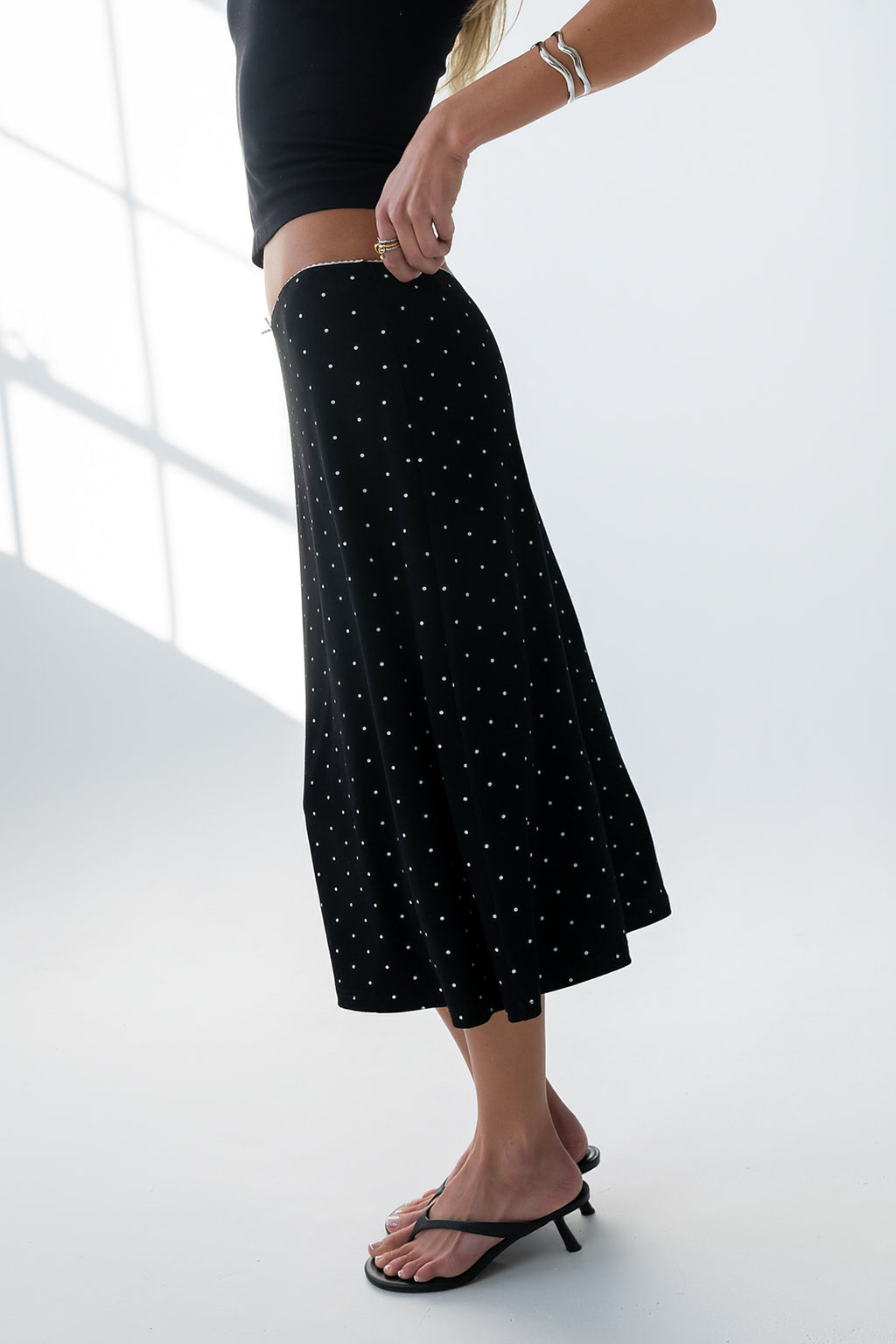Jordyn Polka Dot Skirt in Black - FINAL SALE