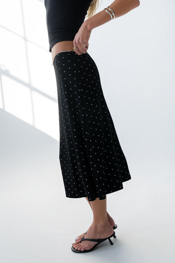 Jordyn Polka Dot Skirt in Black - FINAL SALE