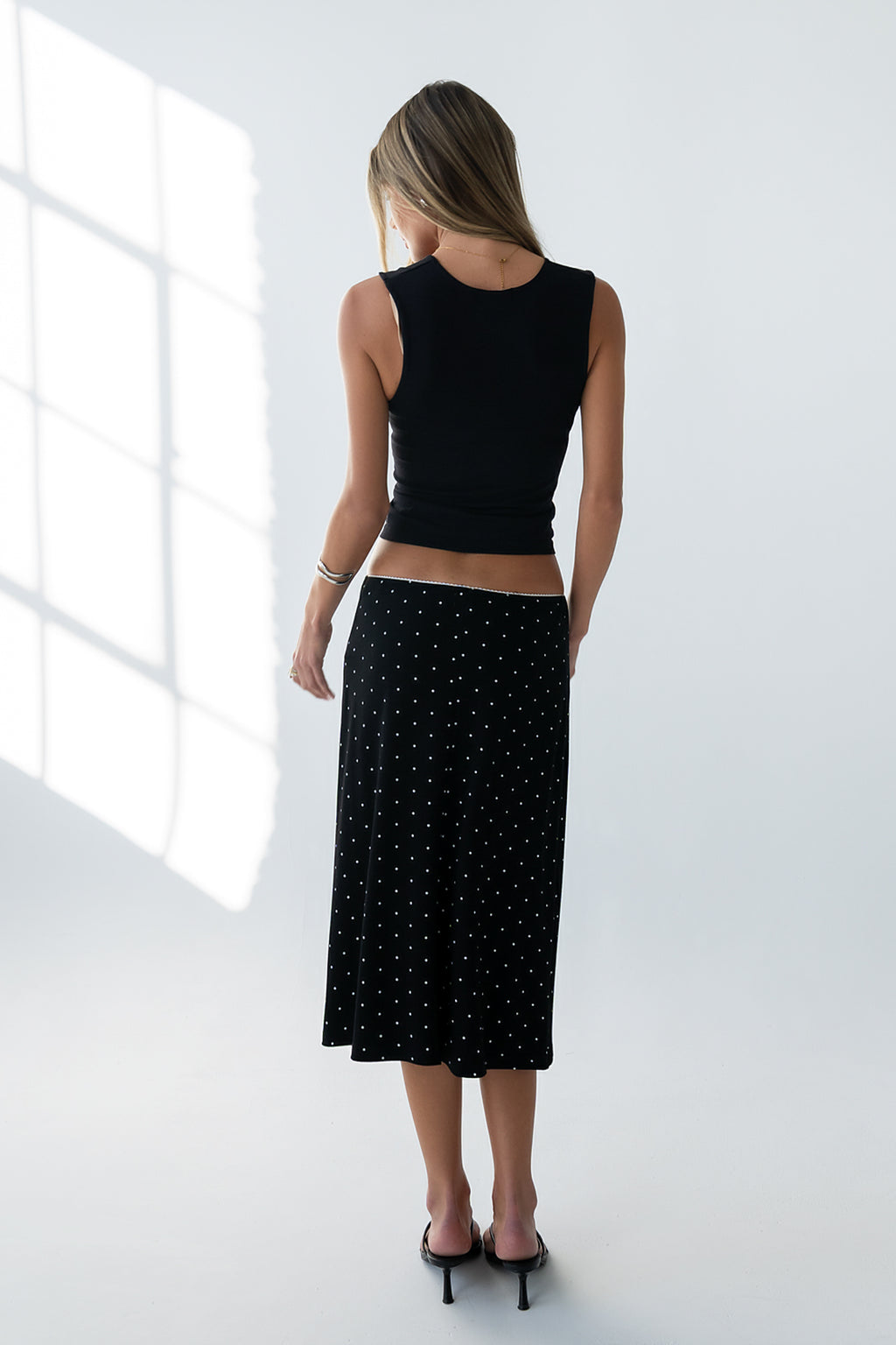 Jordyn Polka Dot Skirt in Black - FINAL SALE