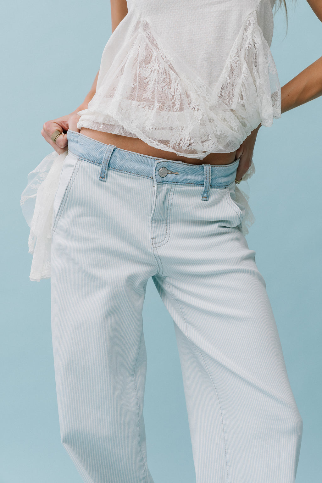 Kendall Striped Wide Leg Jeans - FINAL SALE