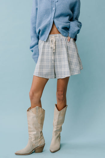 Katherine Plaid Shorts in Blue - FINAL SALE
