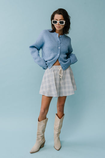 Katherine Plaid Shorts in Blue - FINAL SALE
