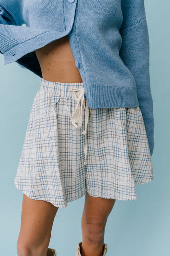 Katherine Plaid Shorts in Blue - FINAL SALE