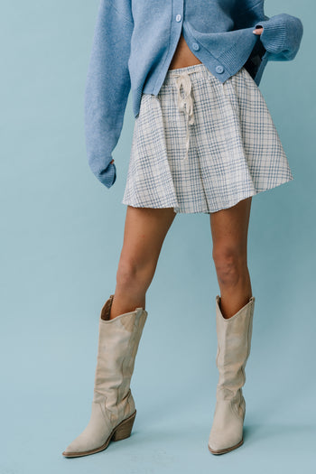 Katherine Plaid Shorts in Blue - FINAL SALE