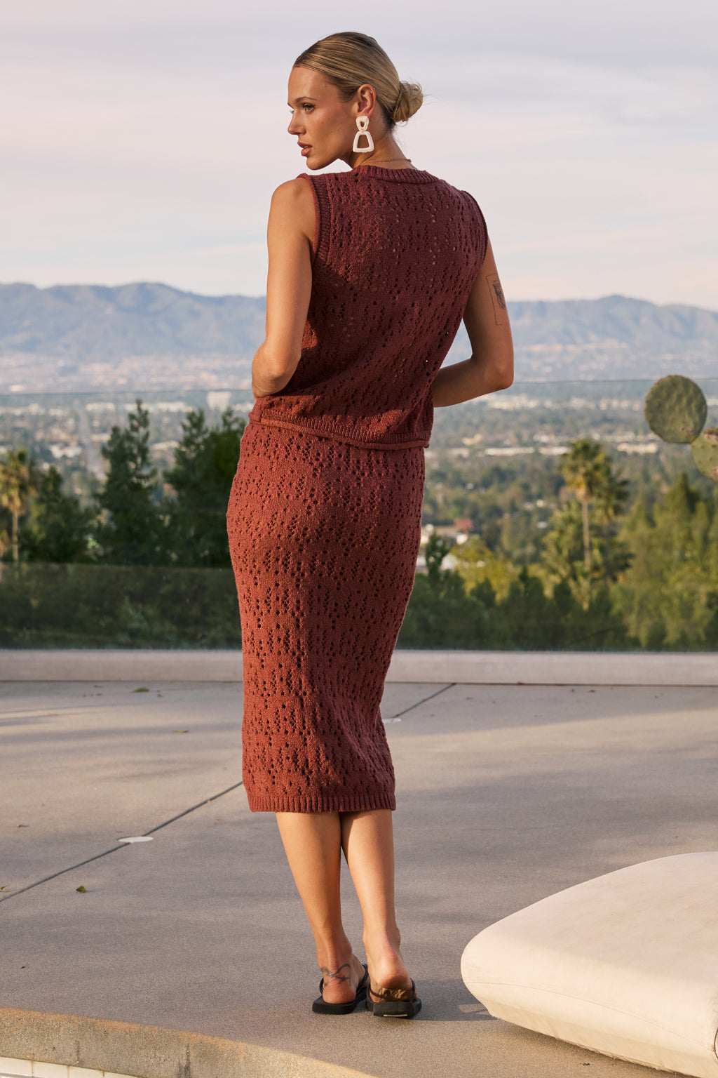 Joana Knit Vest in Marsala - FINAL SALE