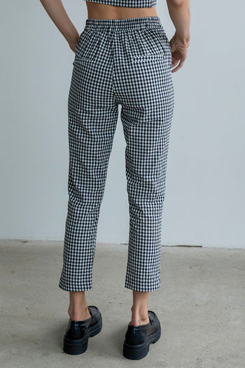 Madie Gingham Pants in Black - FINAL SALE