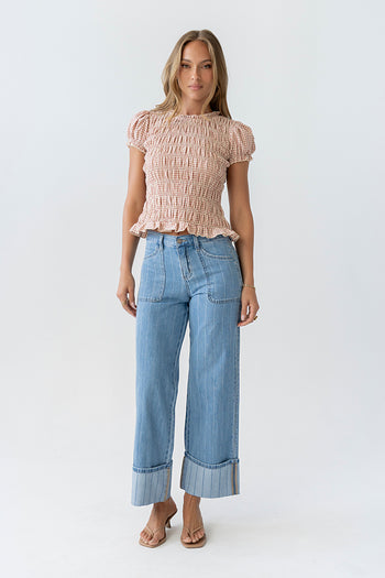 Ruth Smocked Top in Pink - FINAL SALE