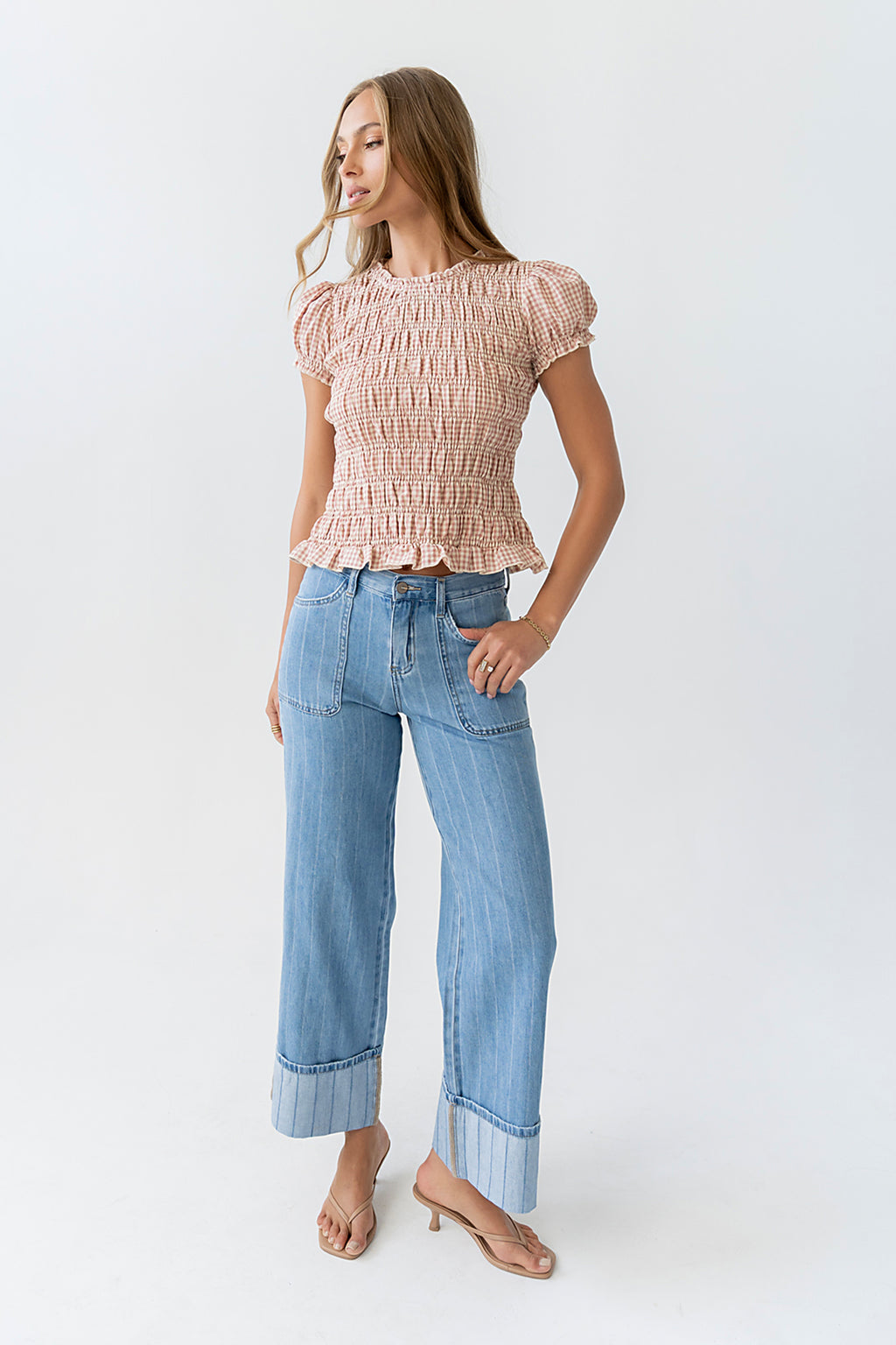 Ruth Smocked Top in Pink - FINAL SALE