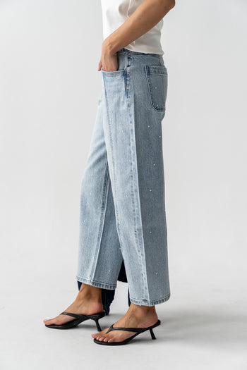 Kessie Rhinestone Barrel Jeans