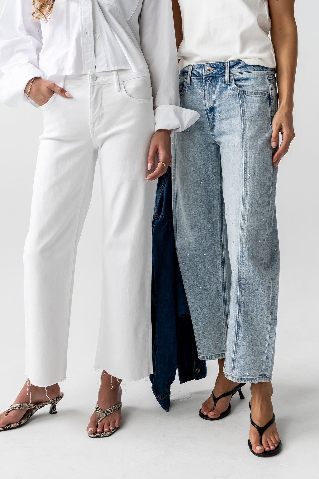 Kessie Rhinestone Barrel Jeans
