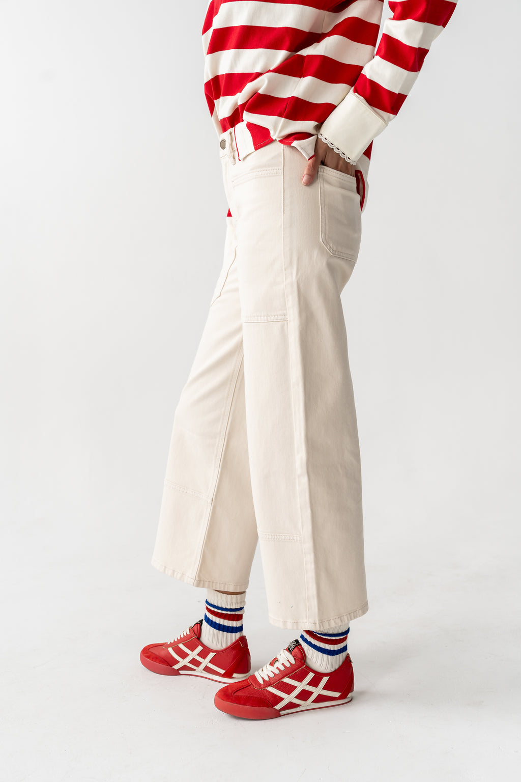 Mylah Wide Leg Jeans in Ivory - FINAL SALE
