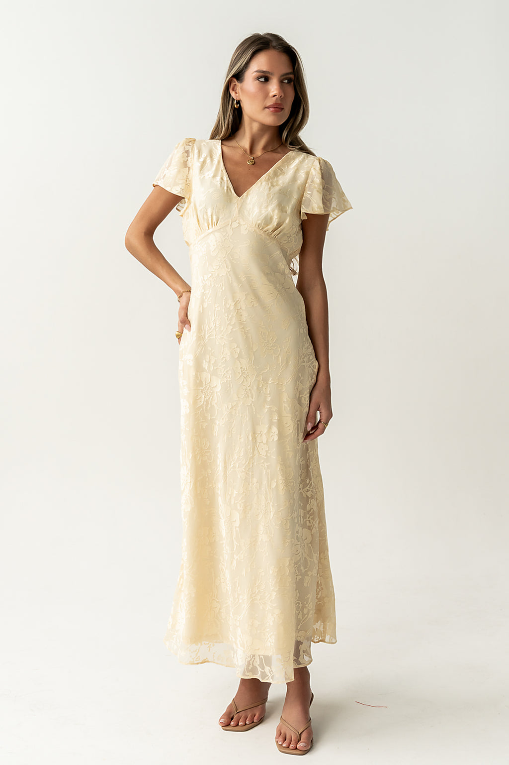 Ashtin Floral Maxi Dress in Yellow - FINAL SALE