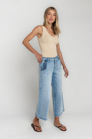 Cammie Long Tank in Stone