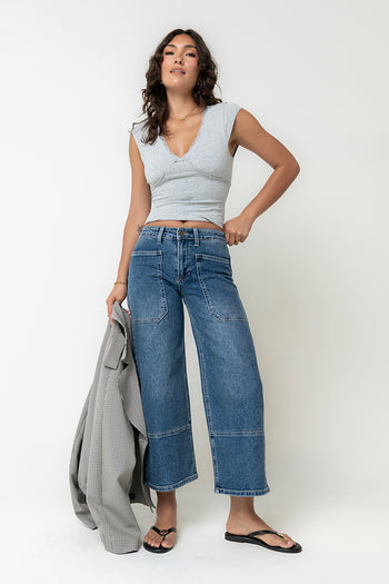 Mylah Wide Leg Jeans in Medium Wash - FINAL SALE