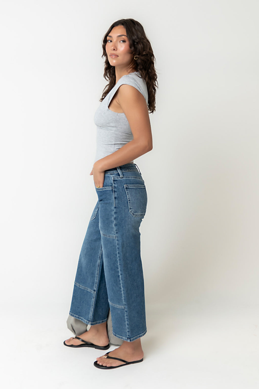Mylah Wide Leg Jeans in Medium Wash - FINAL SALE