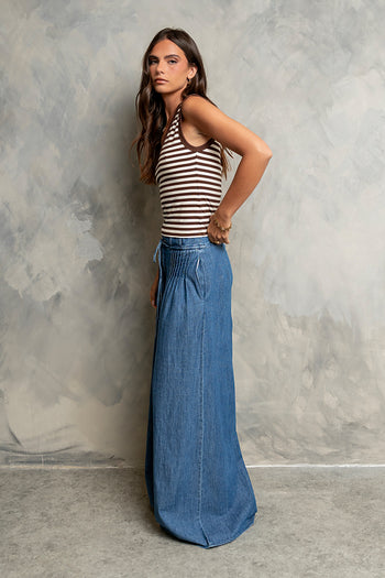 Kylen Striped Tank Top in Brown - FINAL SALE