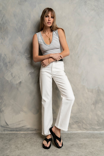 Kylen Striped Tank Top in Grey
