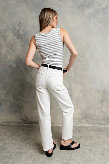 Kylen Striped Tank Top in Grey