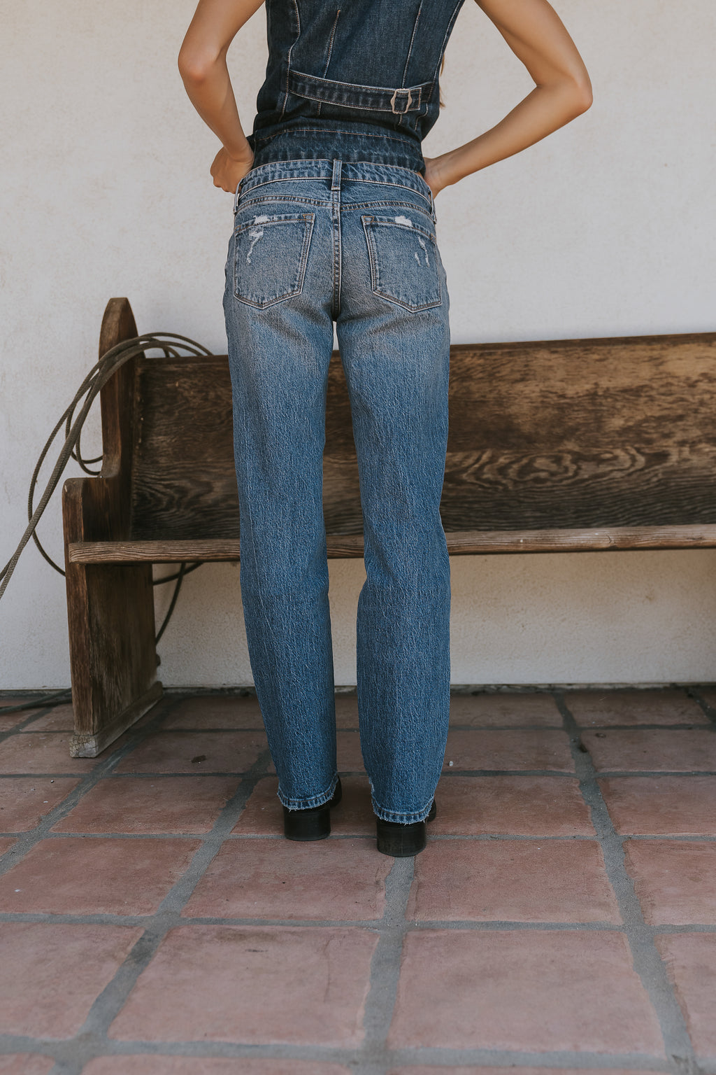 Carolina Mid Rise Straight Leg Jeans