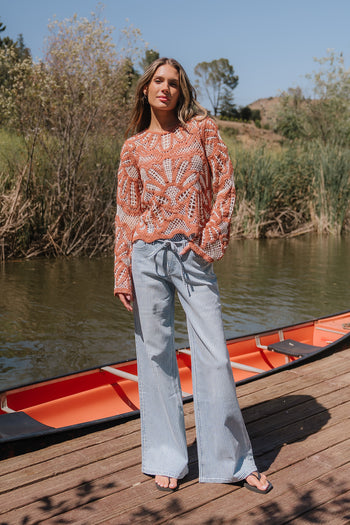 Abigail Striped Wide Leg Jeans