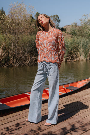 Rosa Crochet Top in Brick - FINAL SALE