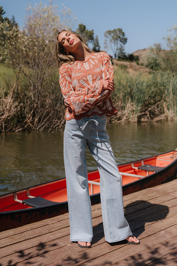 Rosa Crochet Top in Brick - FINAL SALE