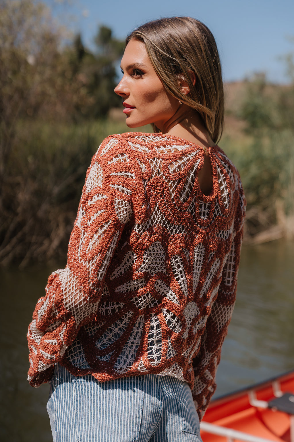 Rosa Crochet Top in Brick - FINAL SALE