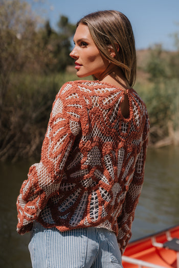 Rosa Crochet Top in Brick - FINAL SALE