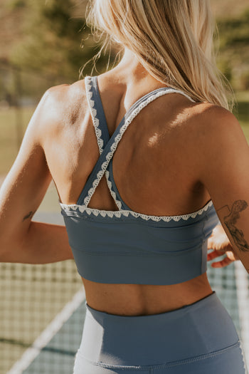 Sloan Stitched Bra Top in Blue - FINAL SALE