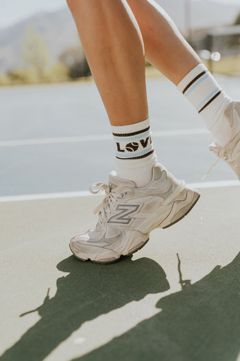 Love Club Knit Socks in White - FINAL SALE
